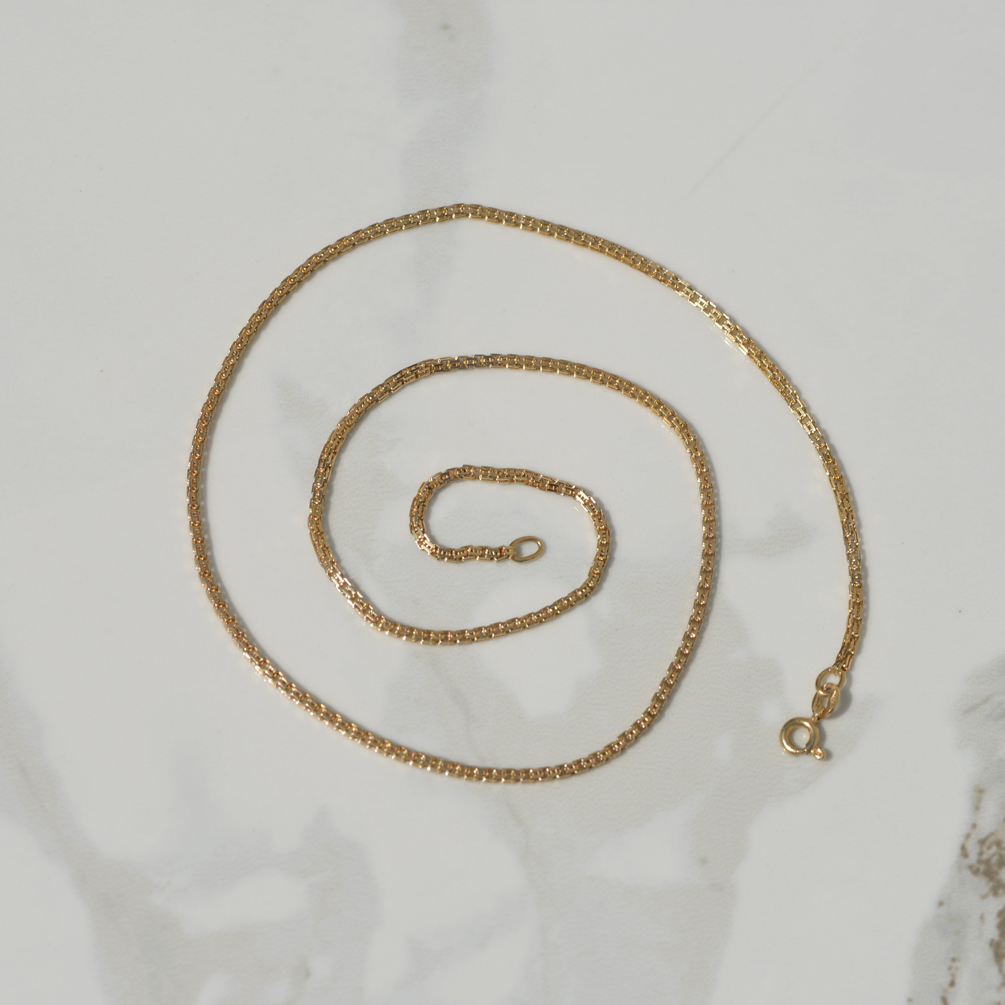 Estate Double Box Chain 17.5" 14k
