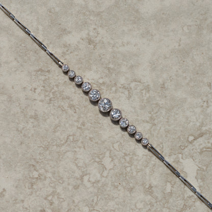Art Deco Tapered 1.47 ct Diamond Bracelet
