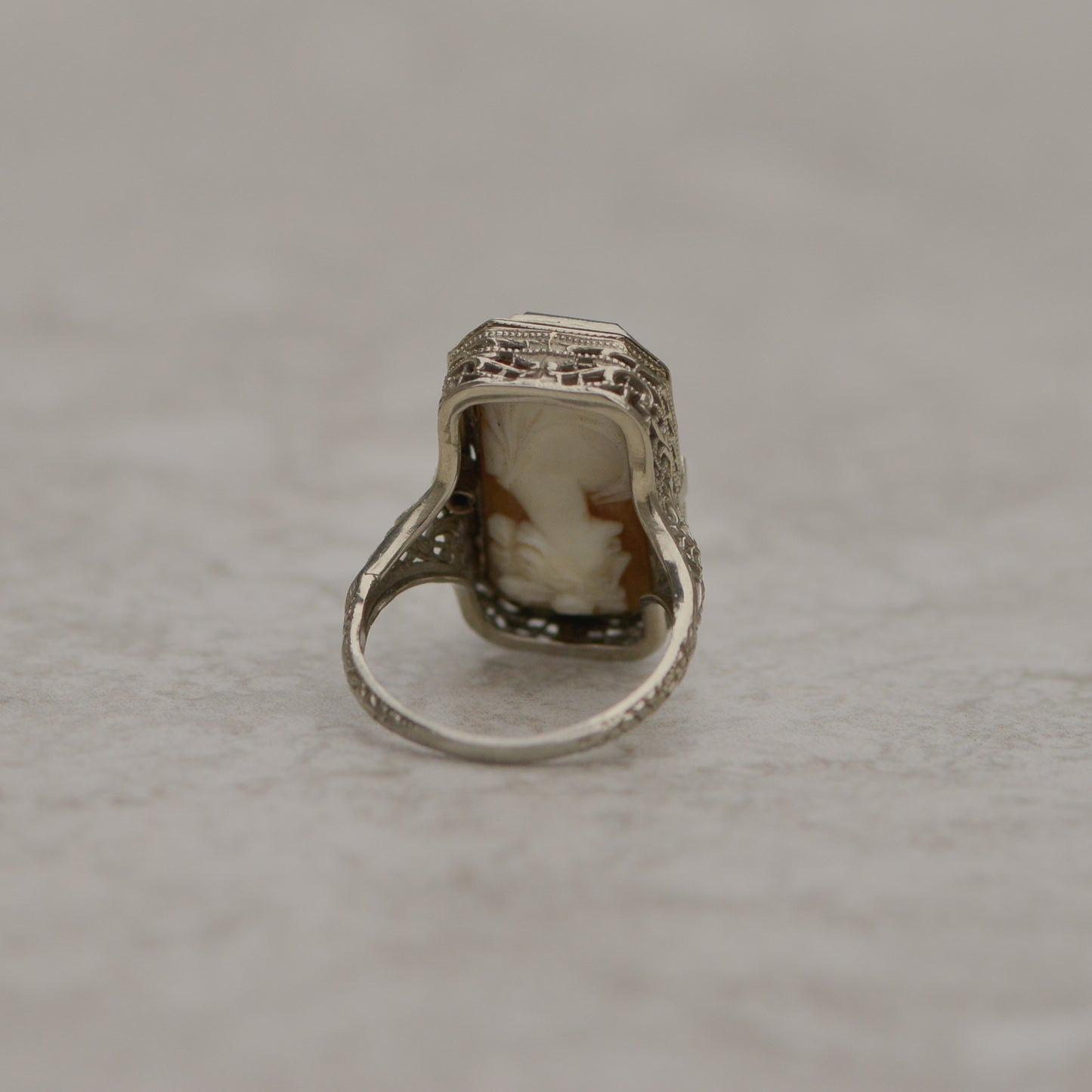 Late Art Deco Onyx & Cameo Flip Ring