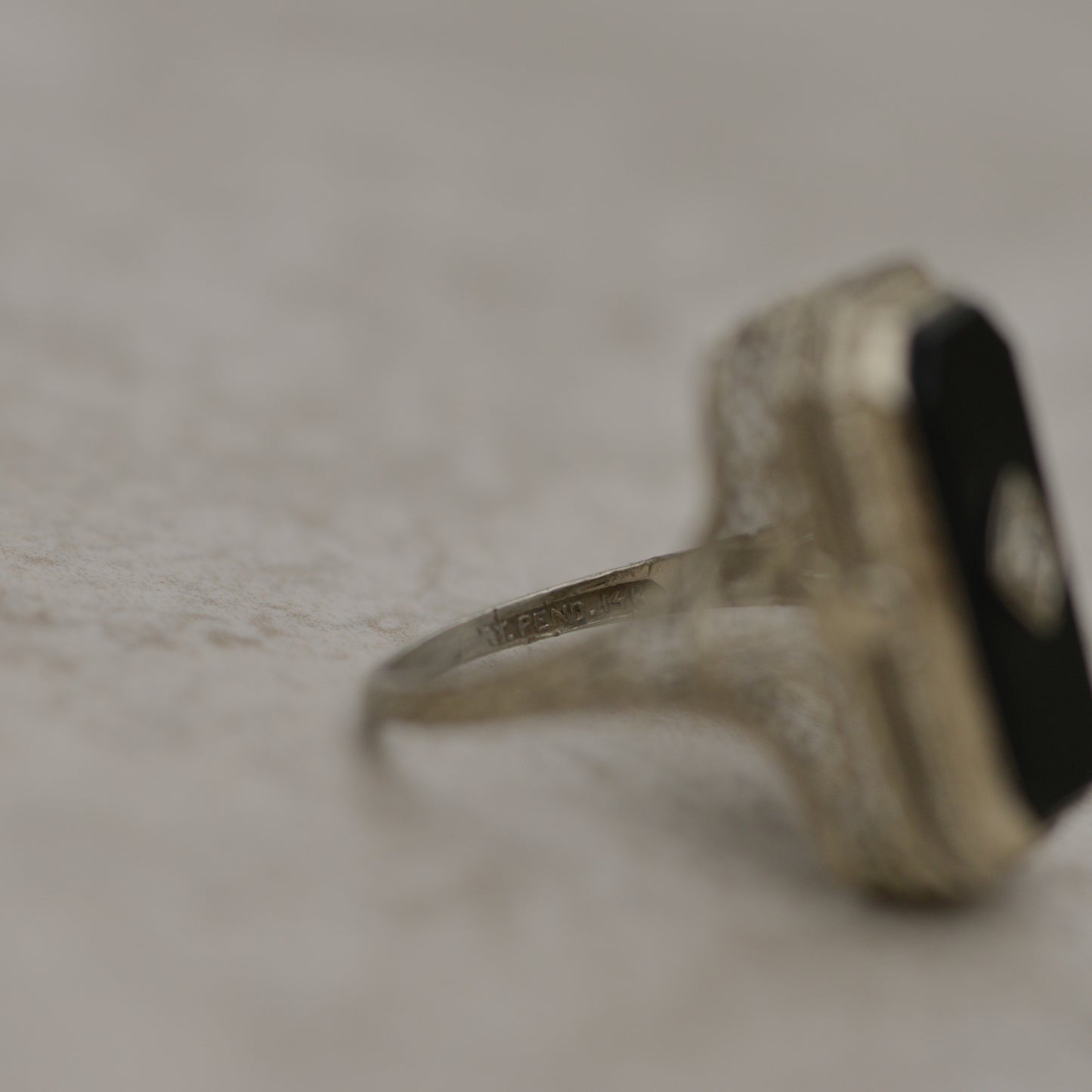 Late Art Deco Onyx & Cameo Flip Ring