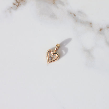 Diamond Heart Charm 14k