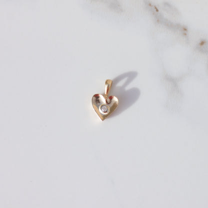 Diamond Heart Charm 14k