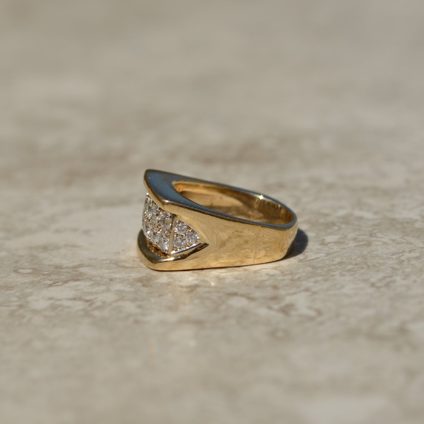 Vintage Pavé Diamond Signet Ring