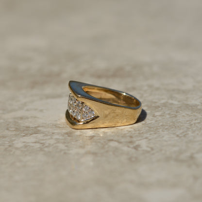 Vintage Pavé Diamond Signet Ring