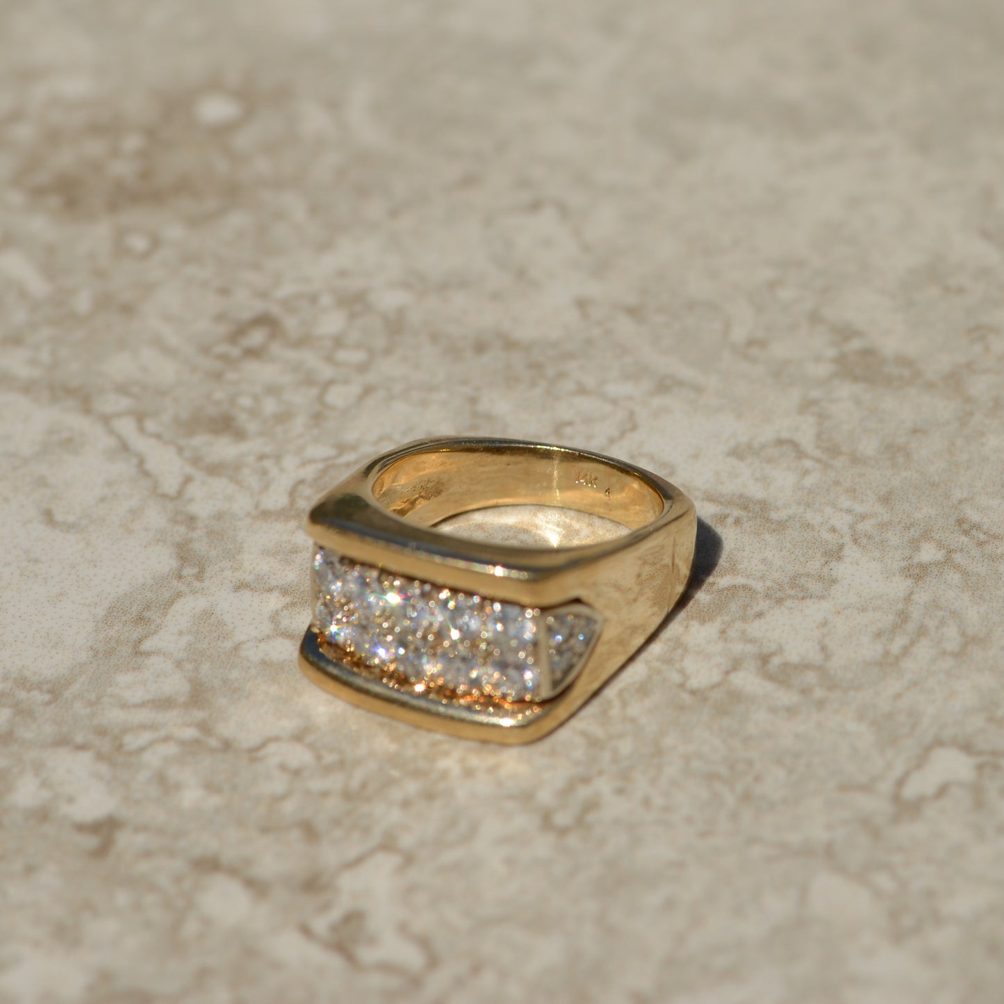 Vintage Pavé Diamond Signet Ring