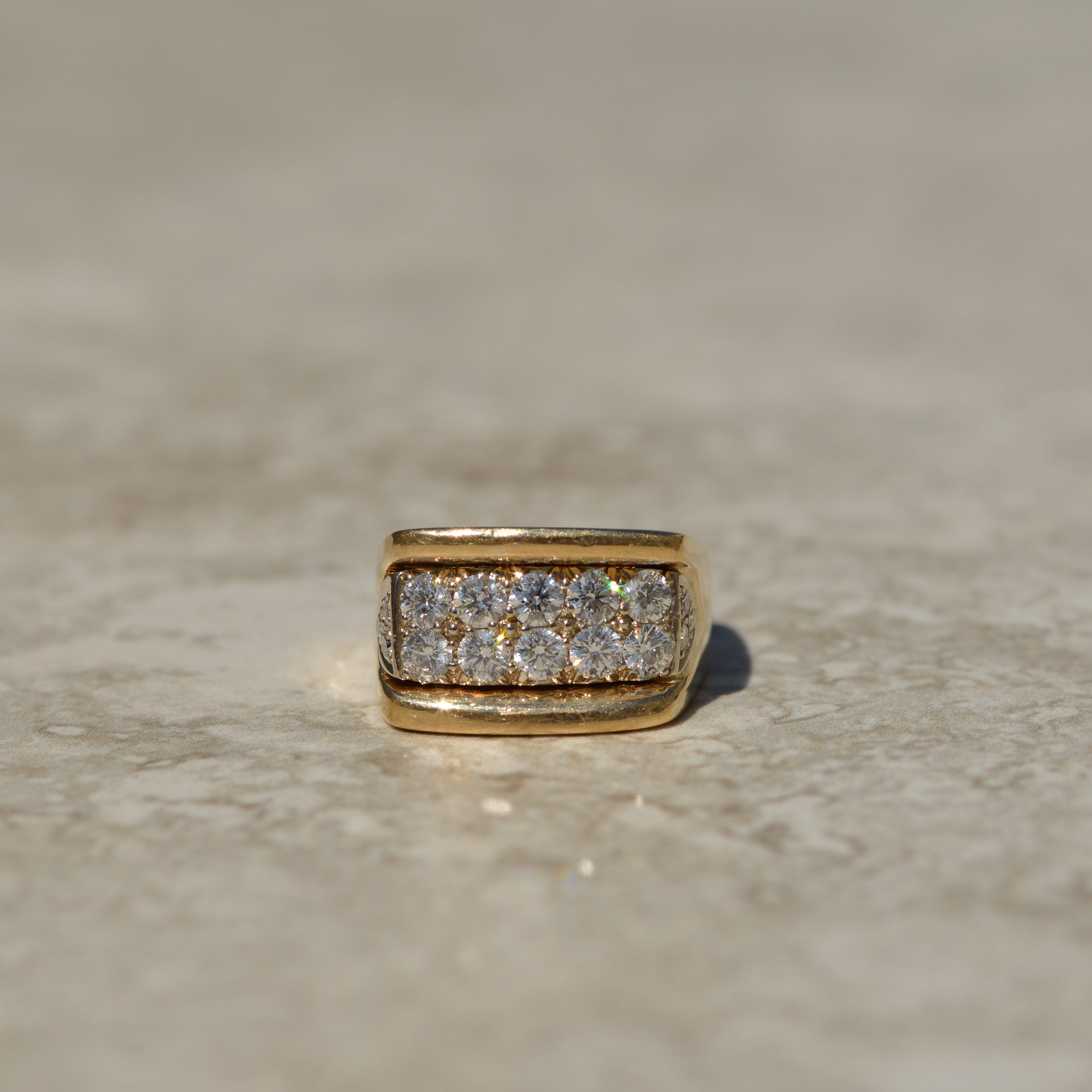 Vintage Pavé Diamond Signet Ring