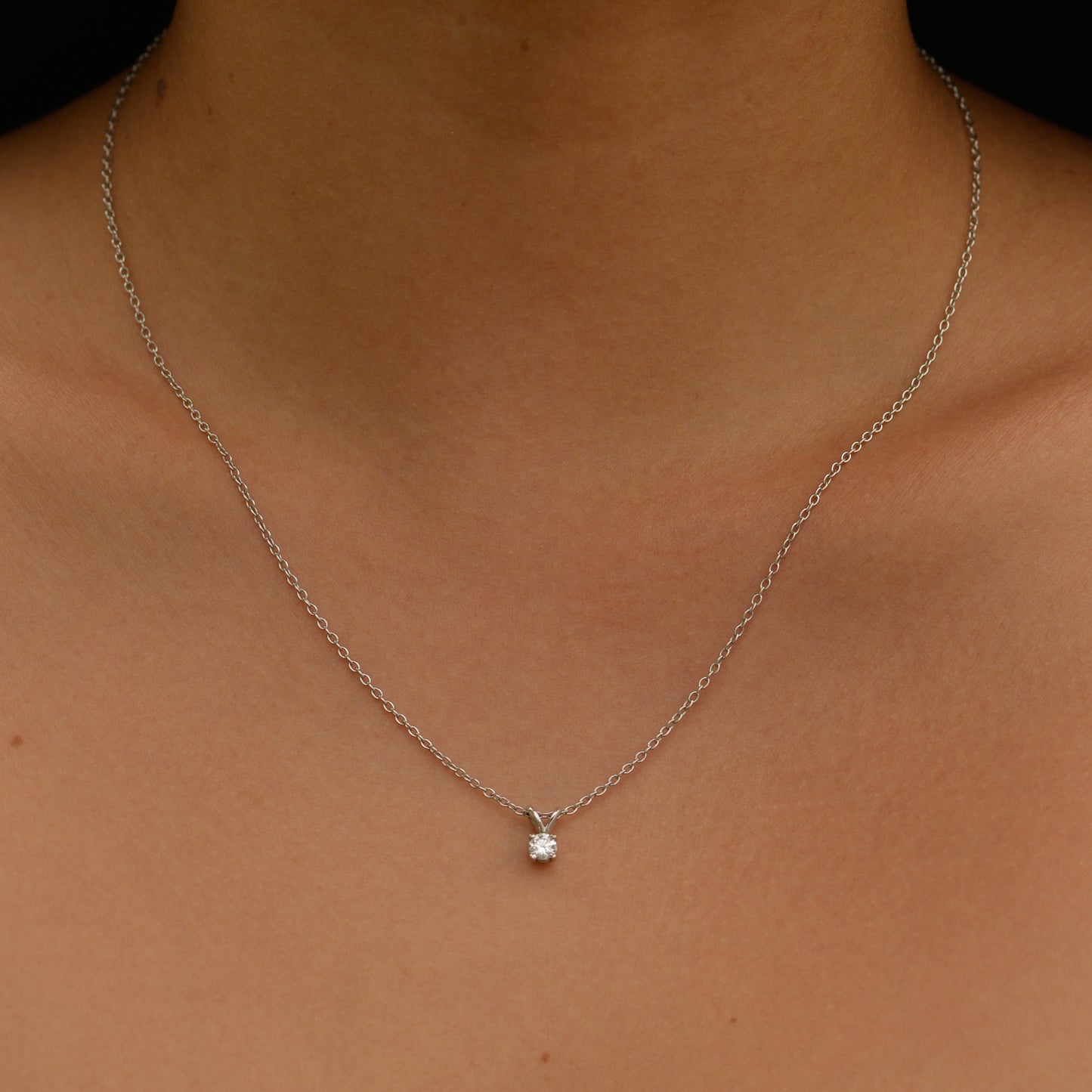 Estate Diamond Solitaire Necklace, 0.23 ct