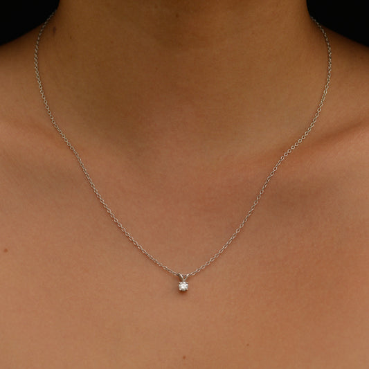 Estate Diamond Solitaire Necklace, 0.23 ct