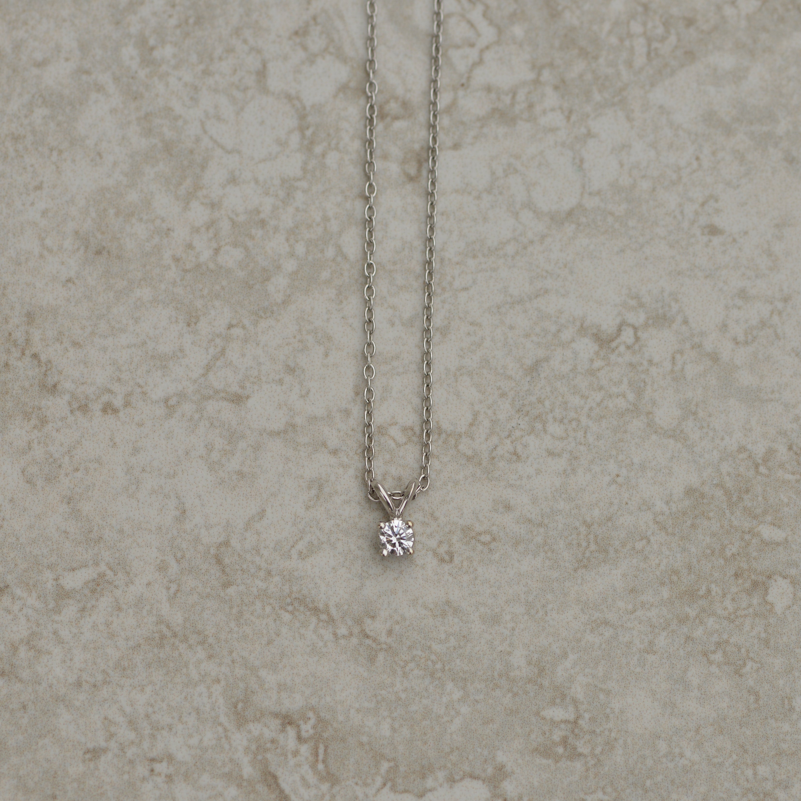 Estate Diamond Solitaire Necklace, 0.23 ct