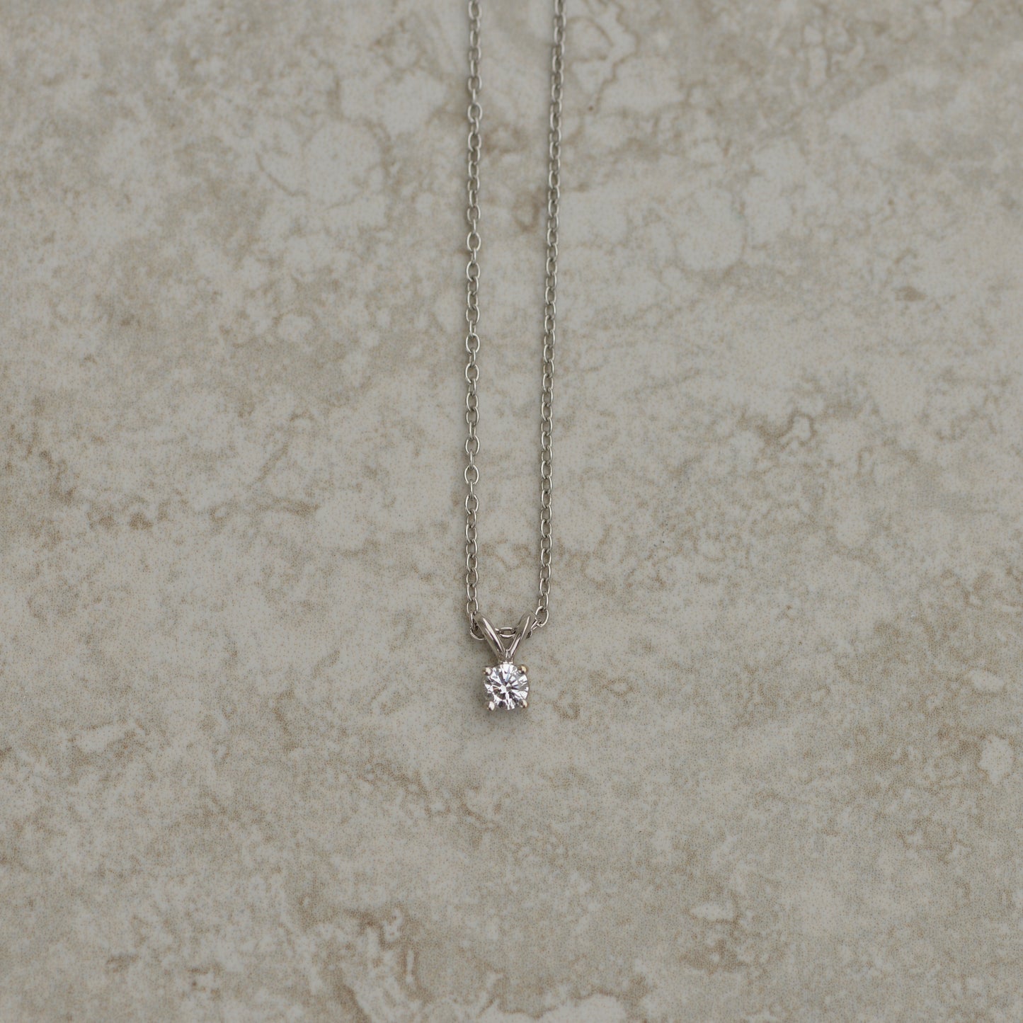 Estate Diamond Solitaire Necklace, 0.23 ct