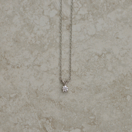 Estate Diamond Solitaire Necklace, 0.23 ct
