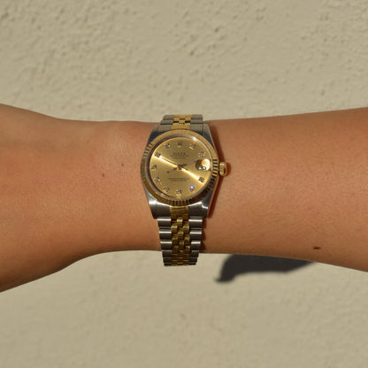 Rolex Datejust 31, champagne diamond dial, reference 68273