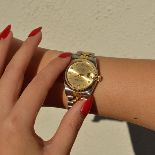 Vintage Rolex Datejust 31, champagne diamond dial, reference 68273