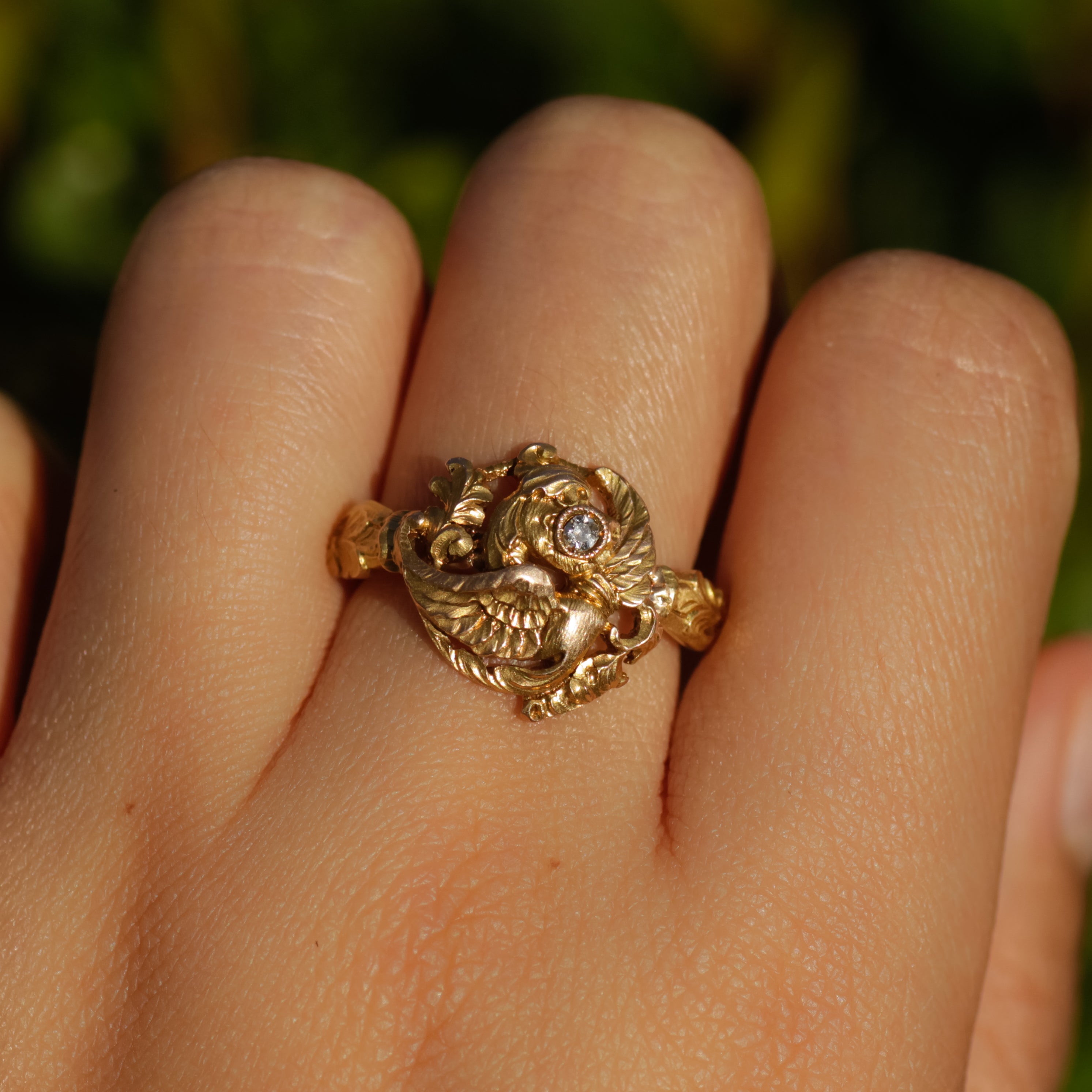 Antique Dragon Diamond Ring