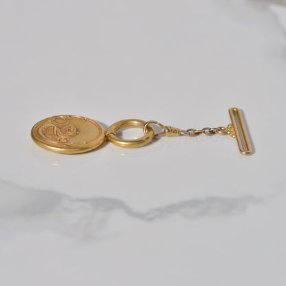 Antique Dragon Ribbon Fob 18k