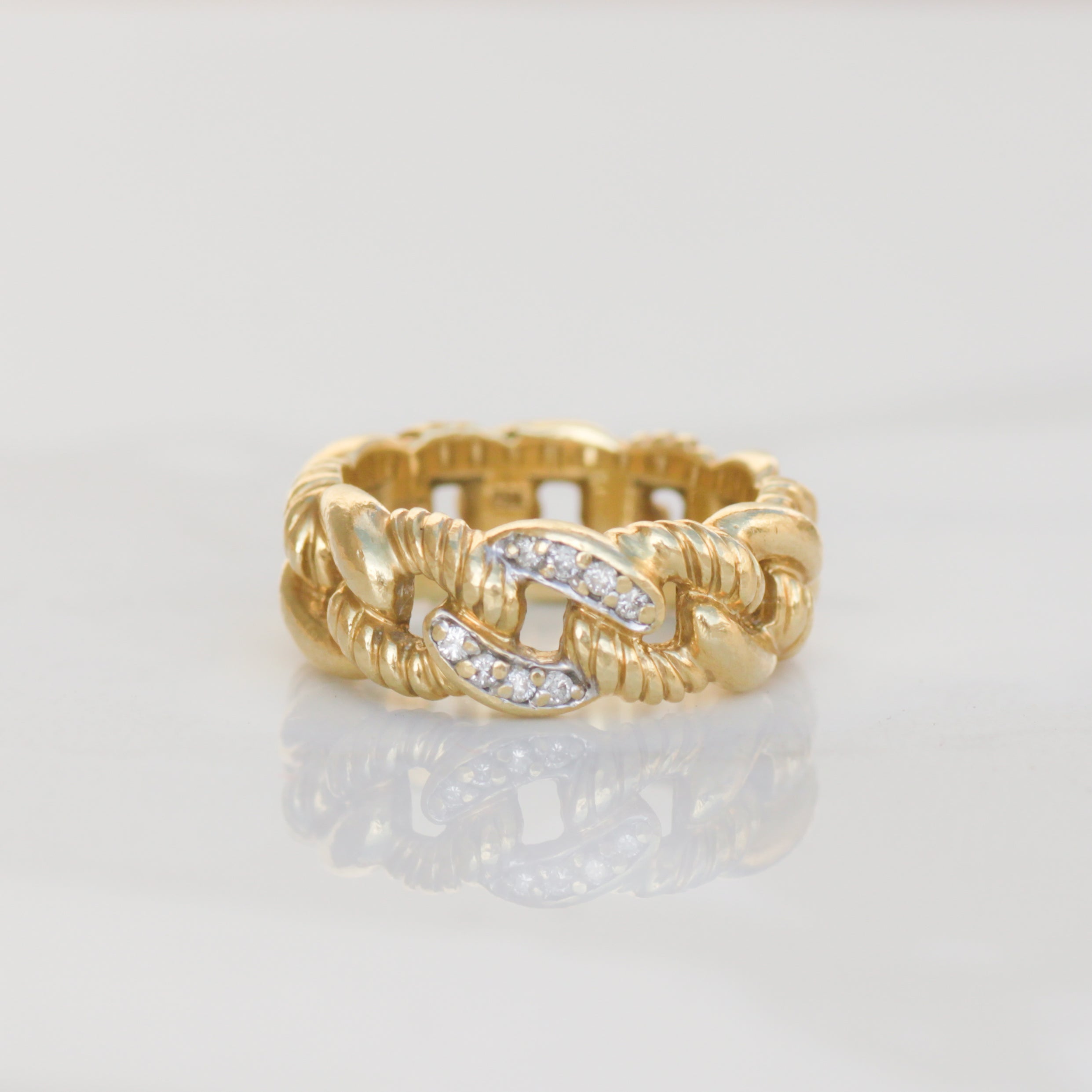 Estate Diamond Curb Chain Ring