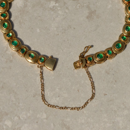 Vintage Emerald Cabochon Bracelet