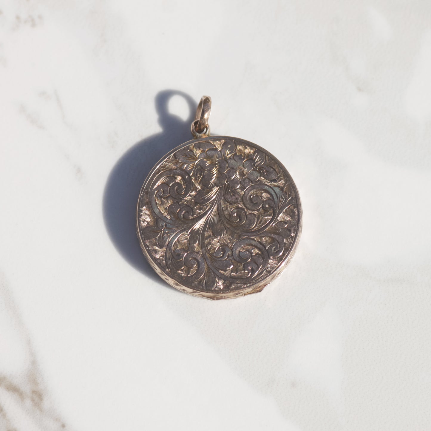 Antique Engraved Locket 10k