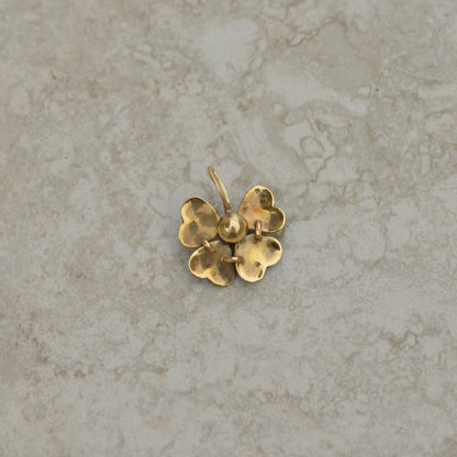 Vintage Enamel Diamond Lucky Clover Charm