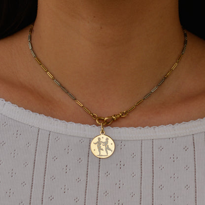 Vintage Enamel Gemini Zodiac Charm