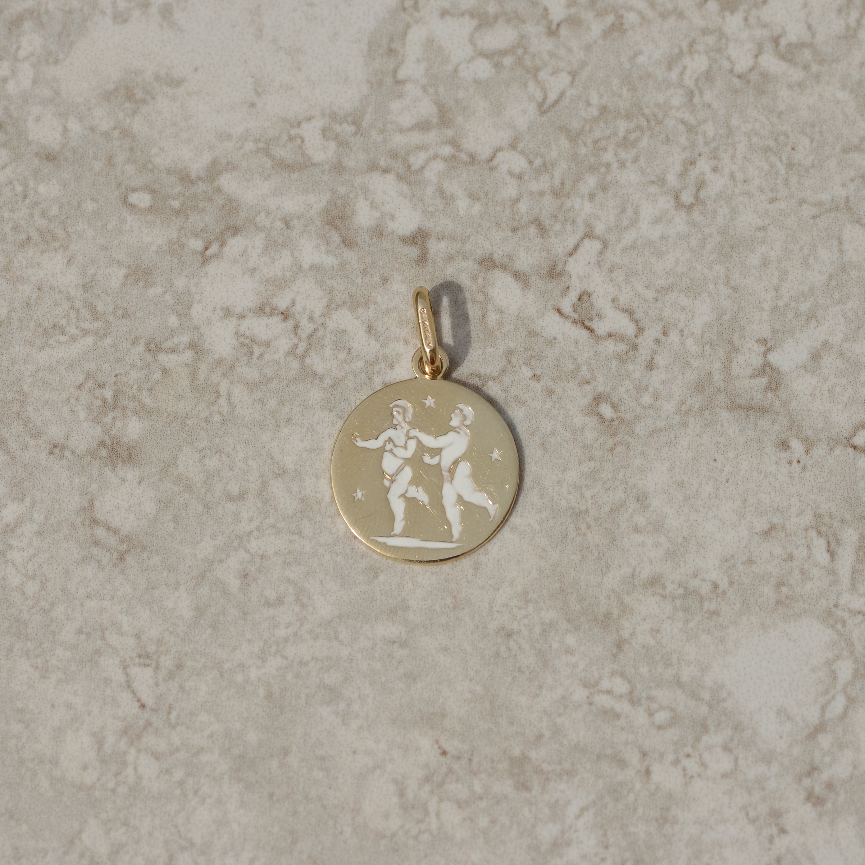 Vintage Enamel Gemini Zodiac Charm