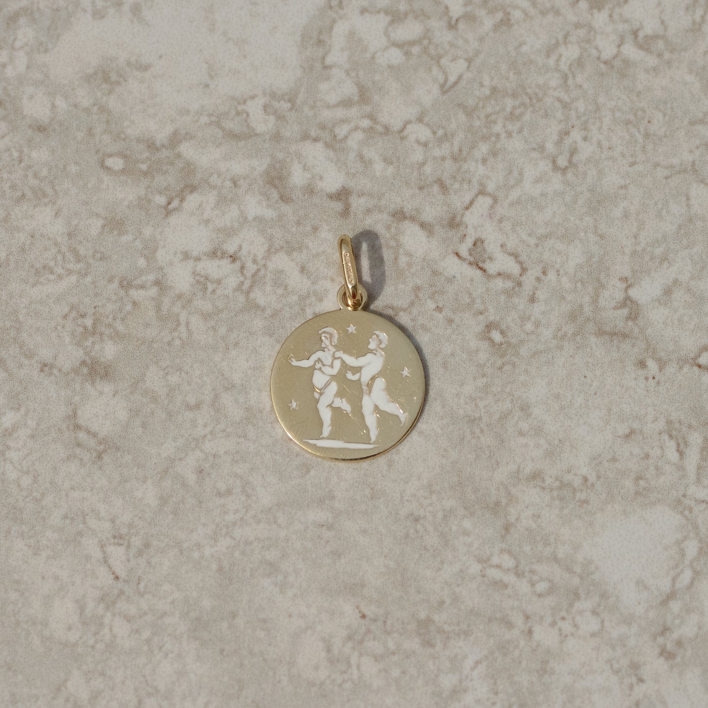 Vintage Enamel Gemini Zodiac Charm