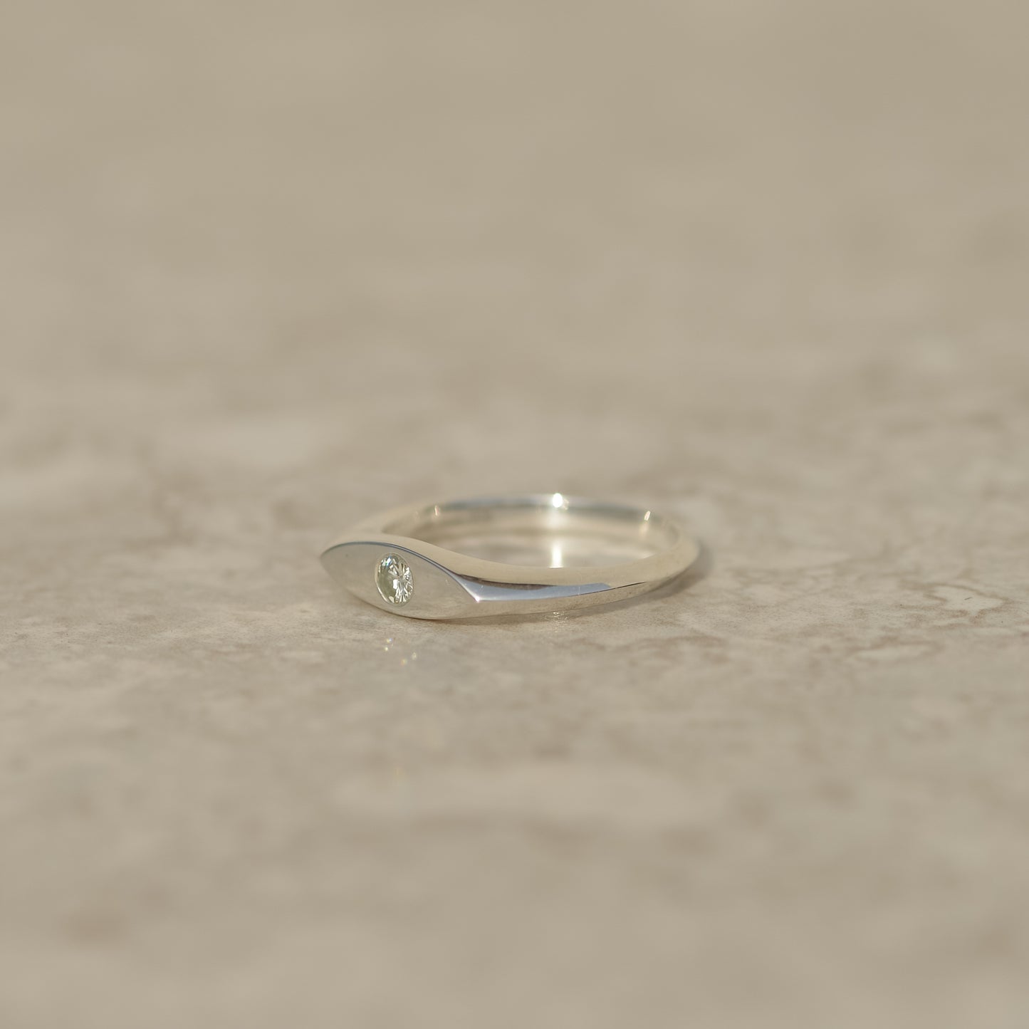 02: Diamond Eye Signet, sterling silver (ready-to-ship)