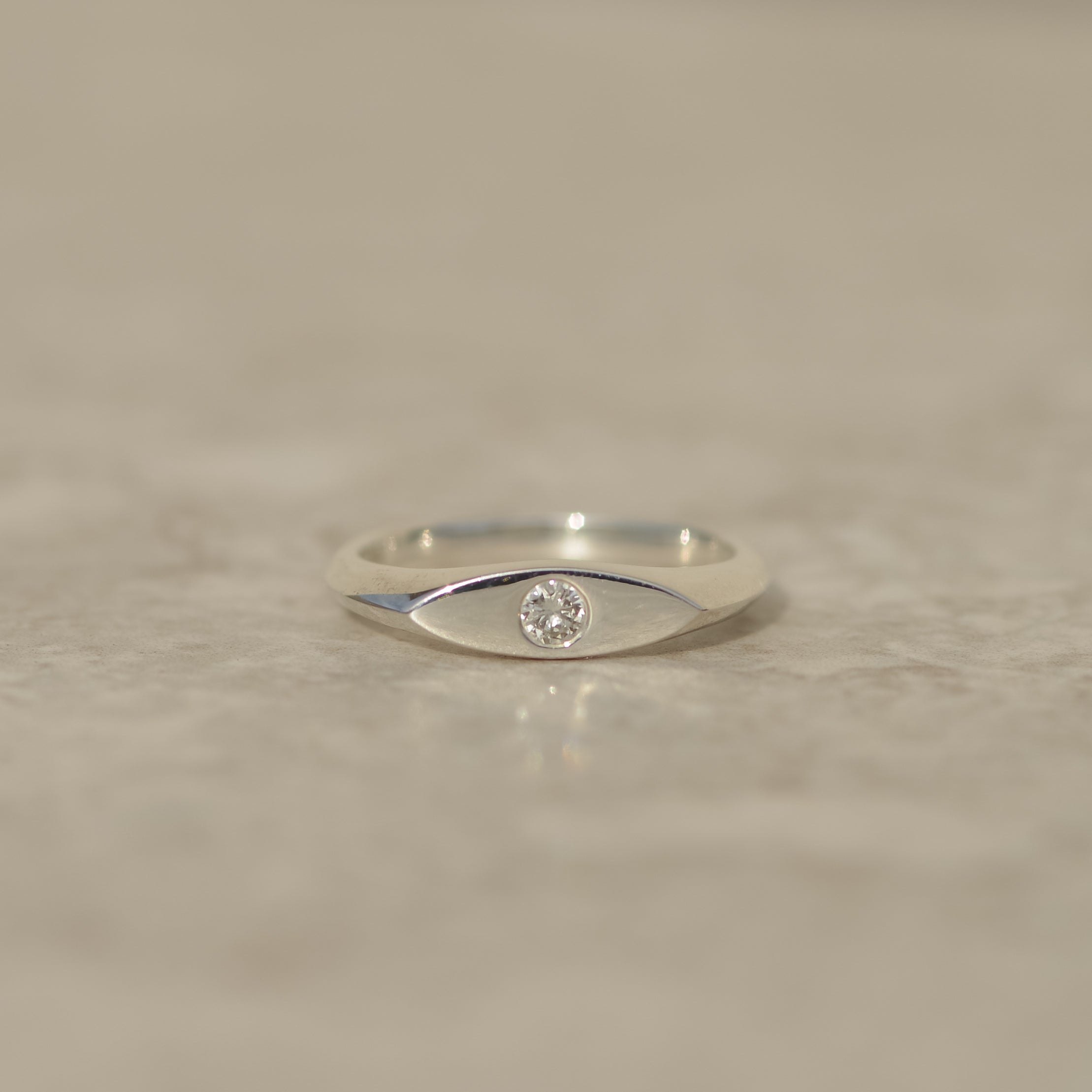Diamond Eye Signet, sterling silver