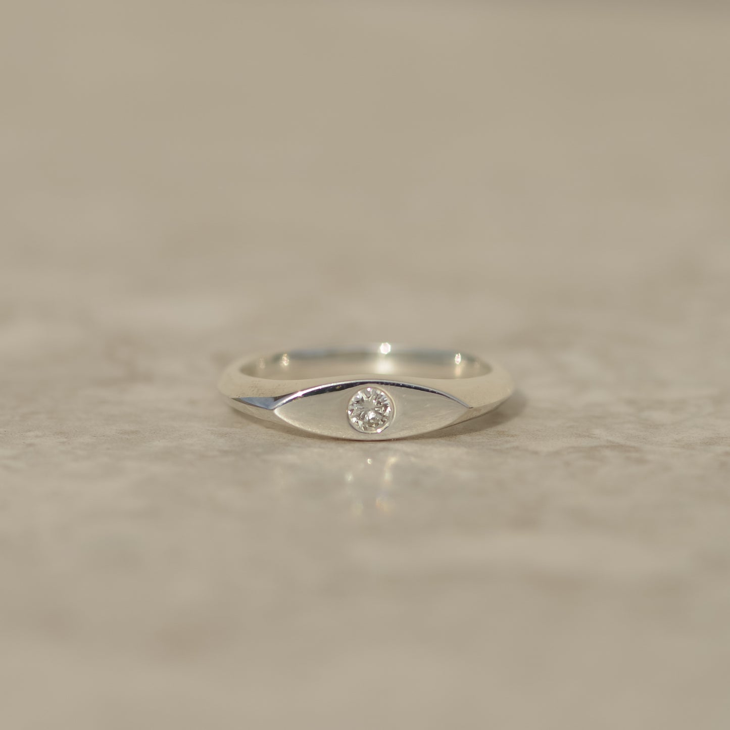 02: Diamond Eye Signet, sterling silver (ready-to-ship)