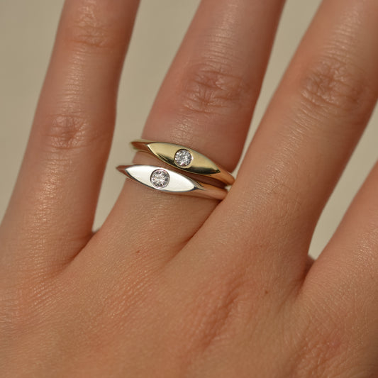 02: Diamond Eye Signet, sterling silver (ready-to-ship)