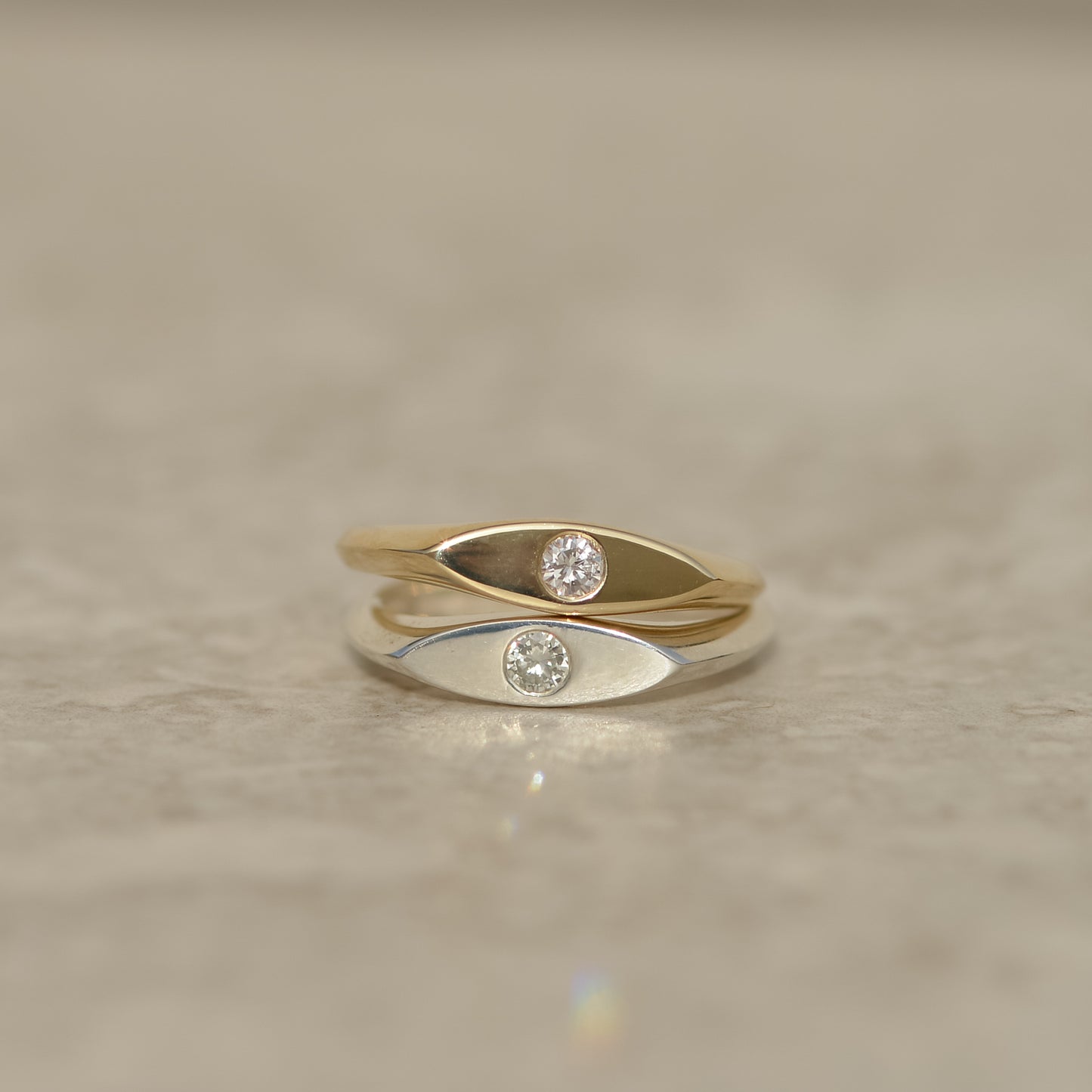 02: Diamond Eye Signet, sterling silver (ready-to-ship)