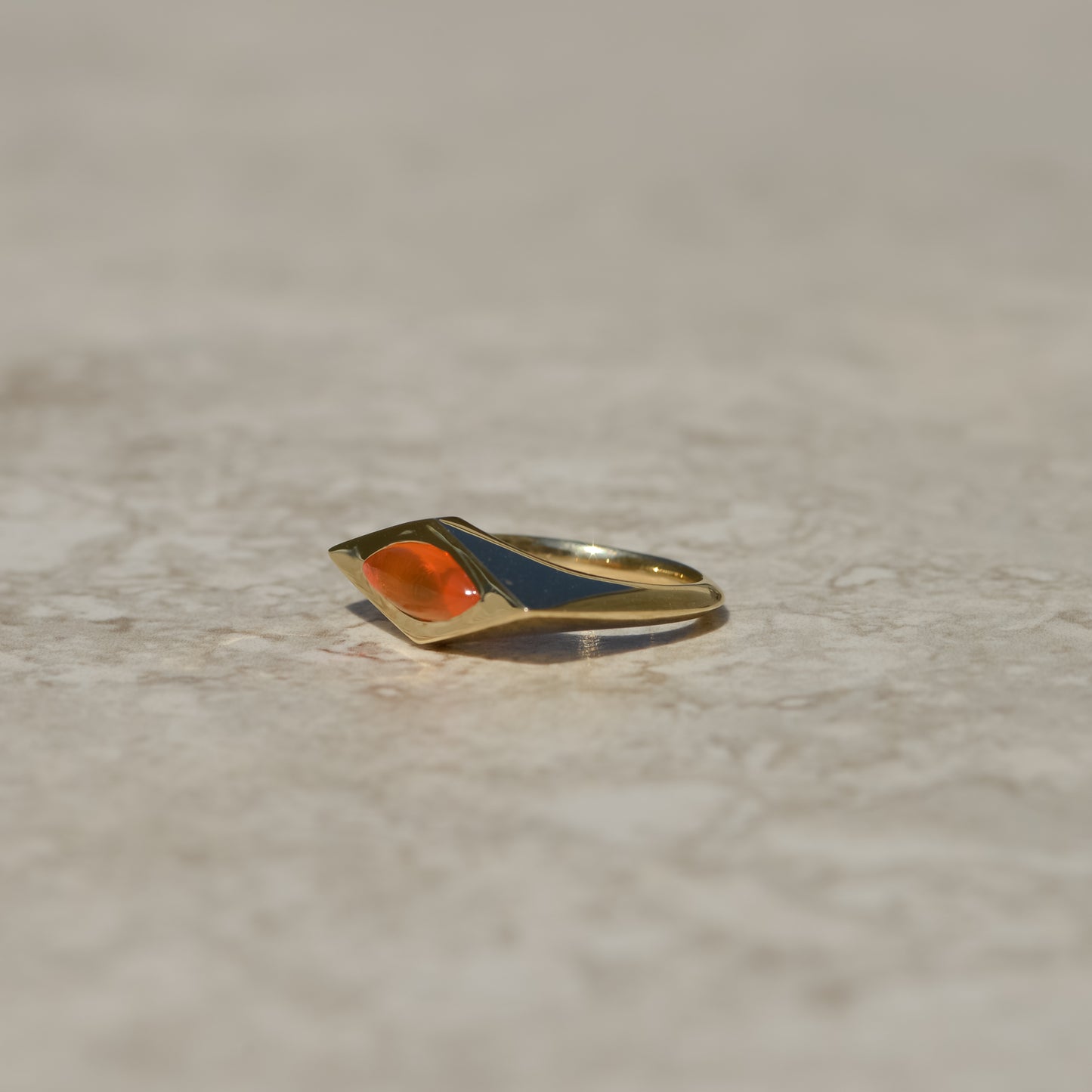 06: Lozenge Signet, fire opal