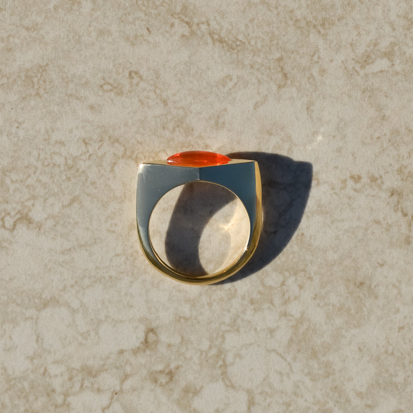 06: Lozenge Signet, fire opal