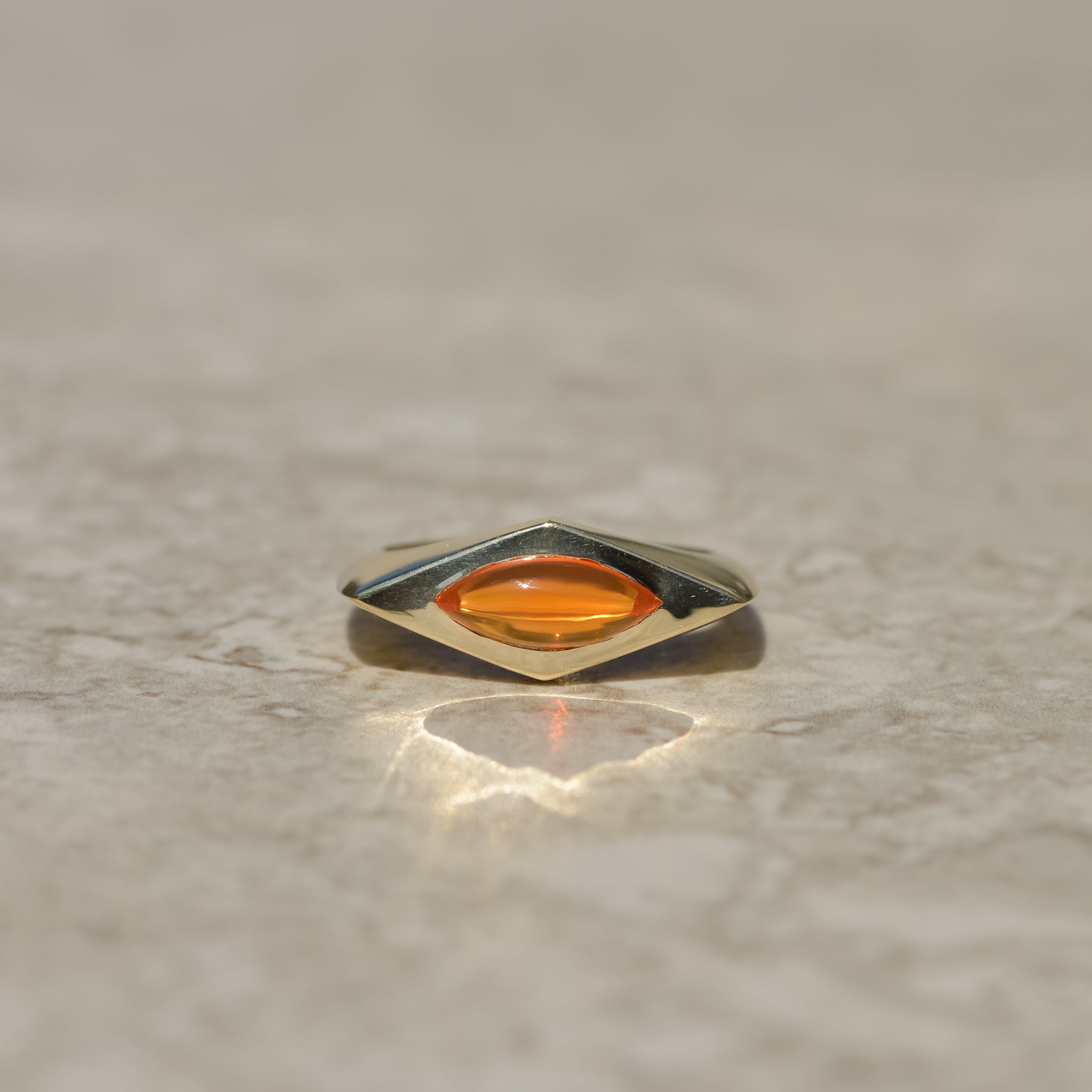 Lozenge Signet, fire opal