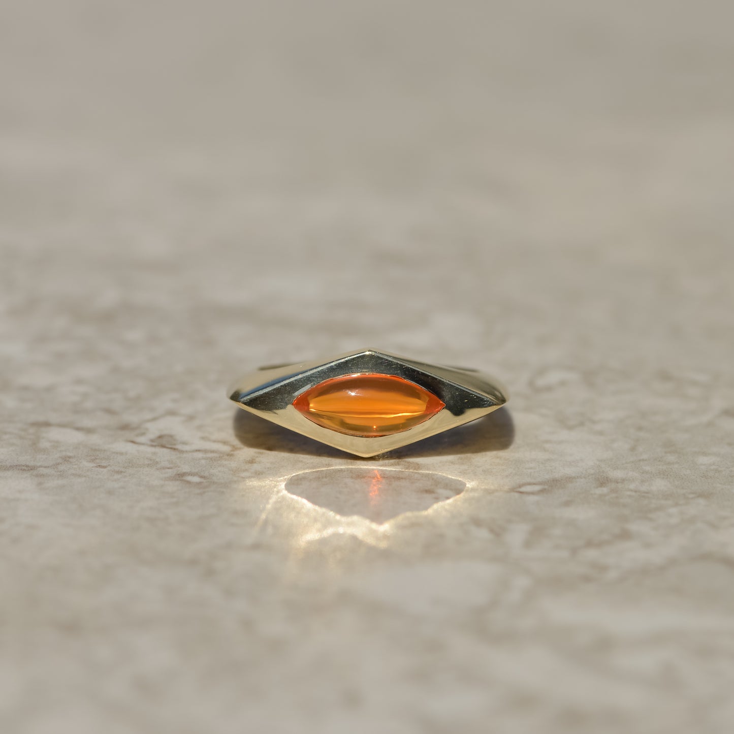 06: Lozenge Signet, fire opal