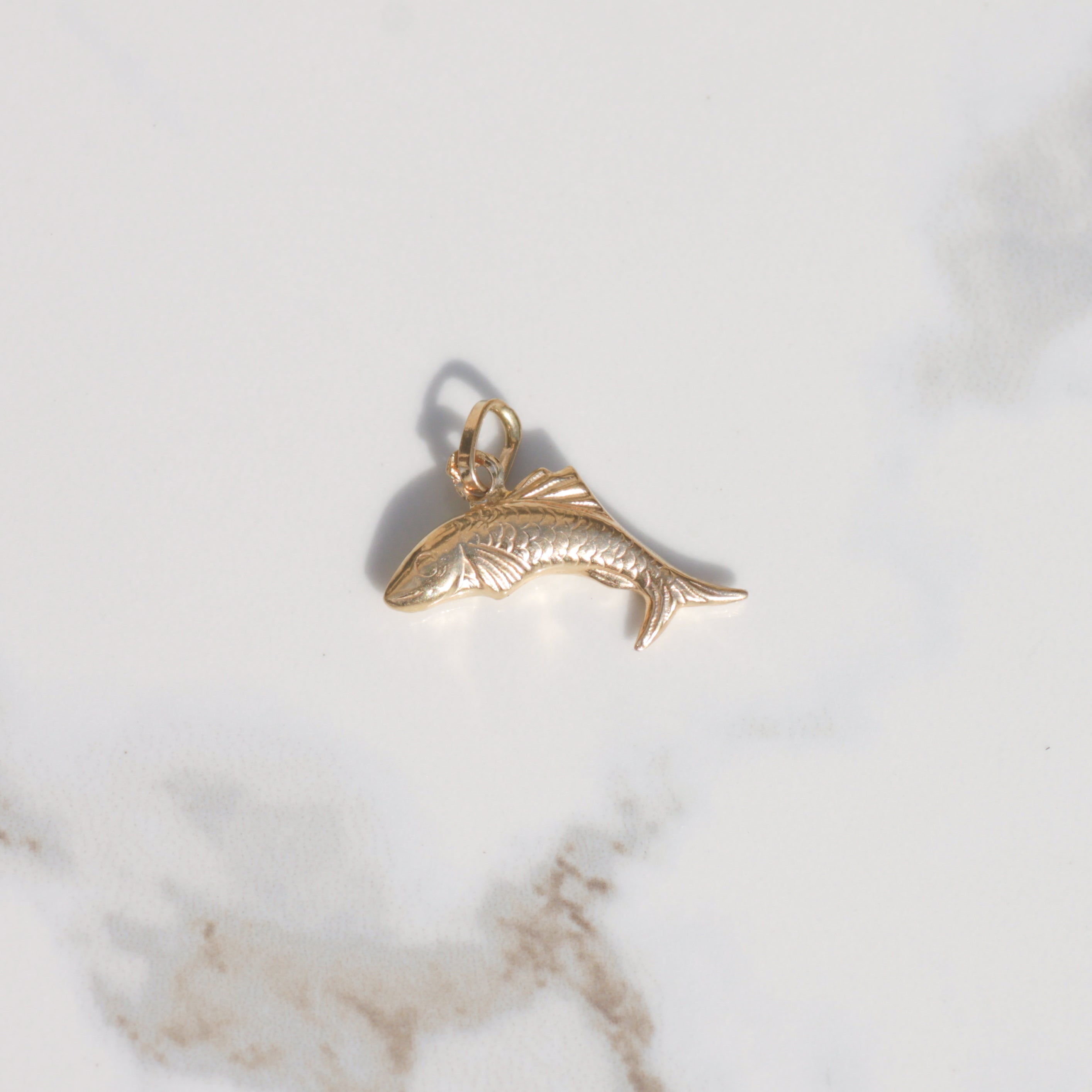 Vintage Fish Pendant 14k Gold