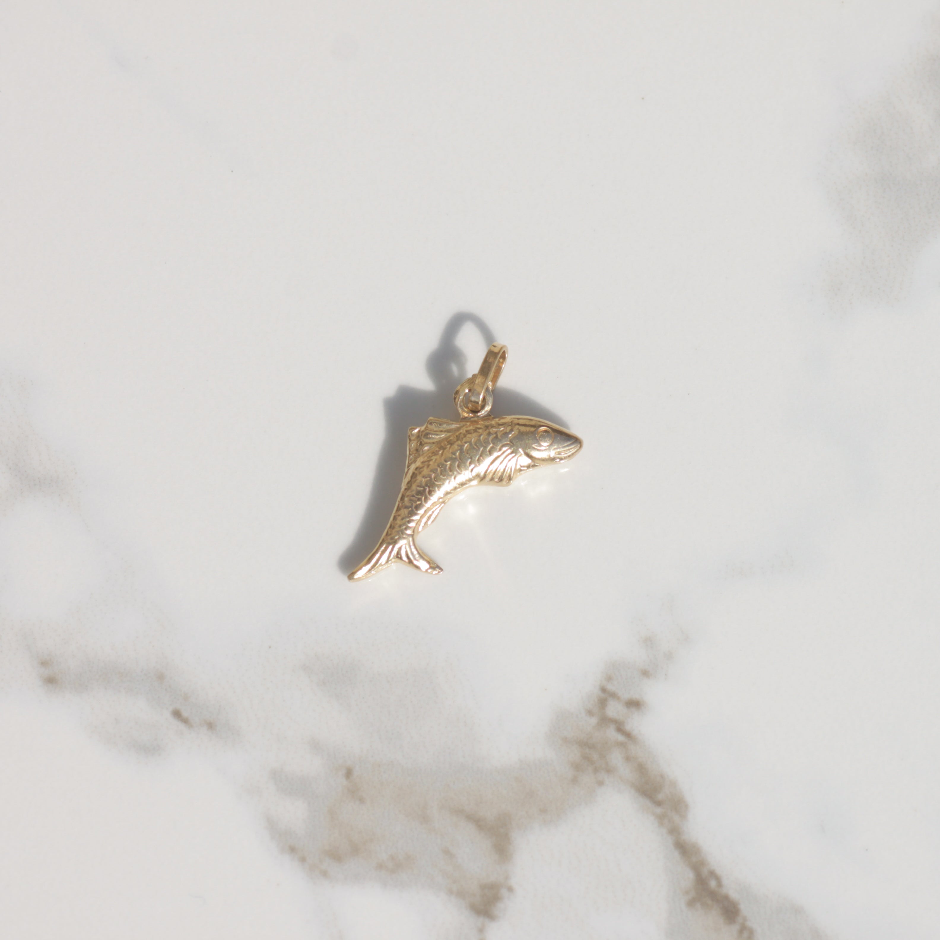 Vintage Fish Pendant 14k Gold