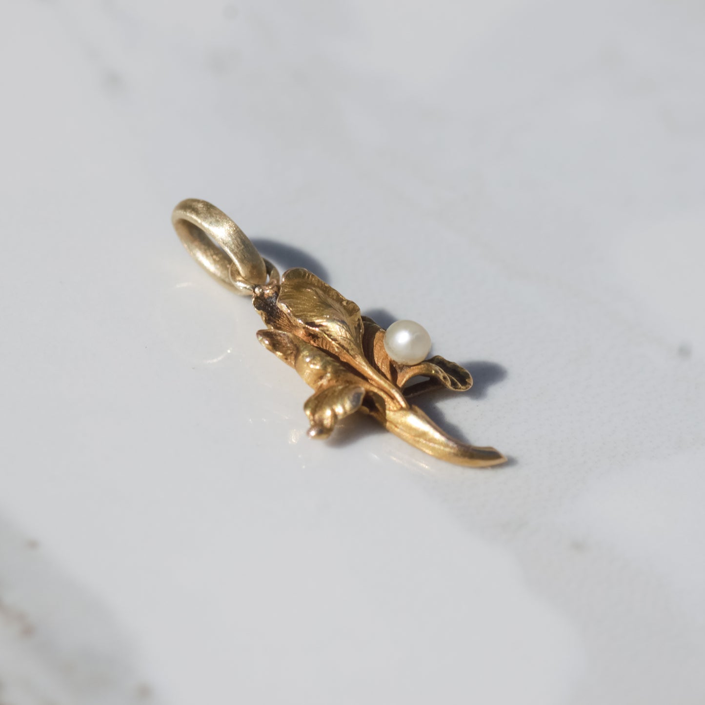 Antique Iris Charm 14k