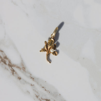 Antique Iris Charm 14k