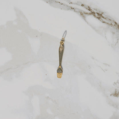 Vintage Fork Charm 14k