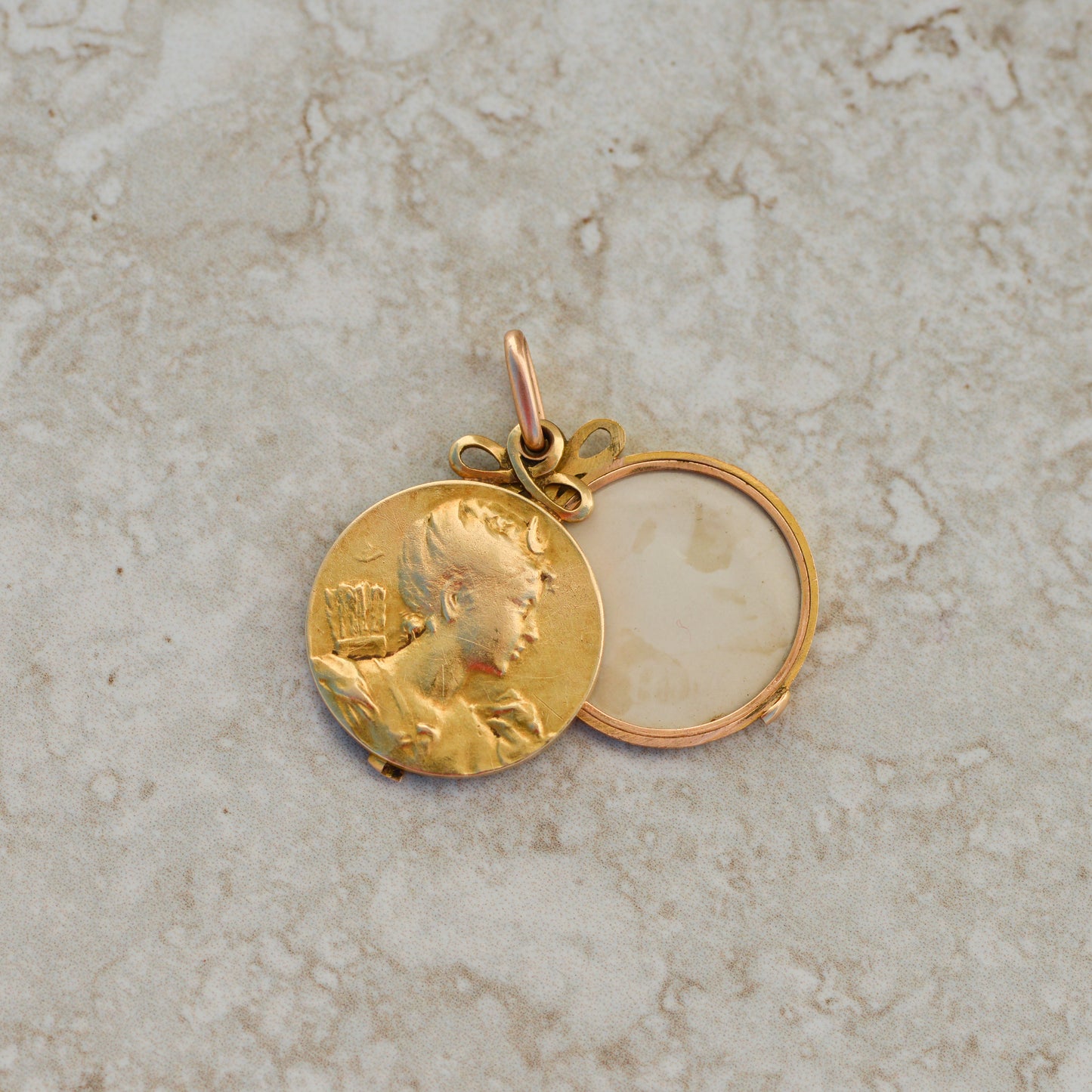 French Art Nouveau Repoussé Locket