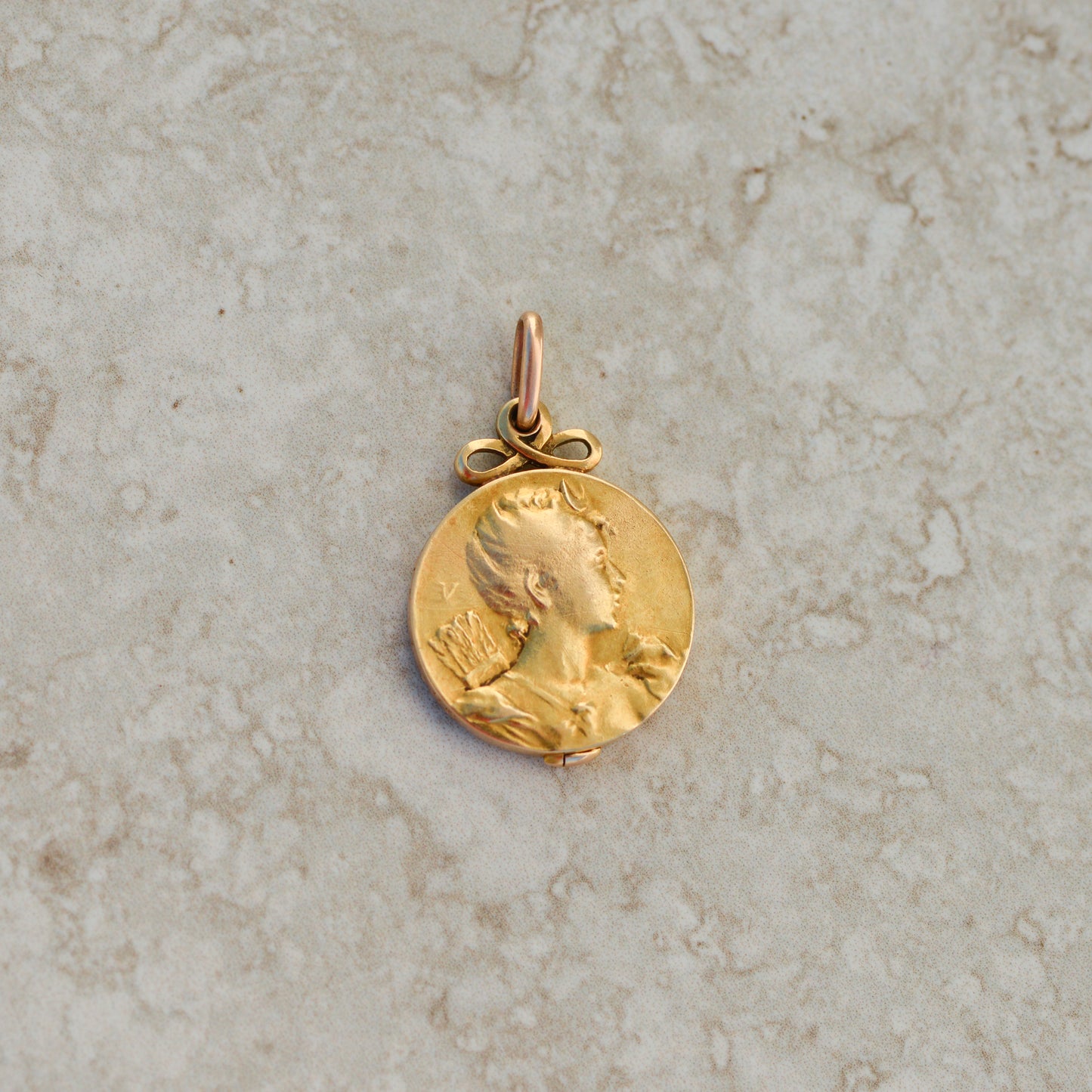 French Art Nouveau Repoussé Locket