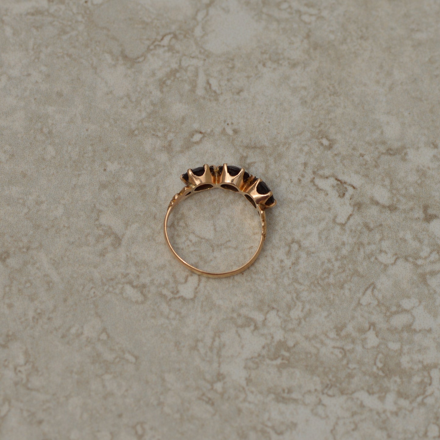 Victorian Three Garnet Ring