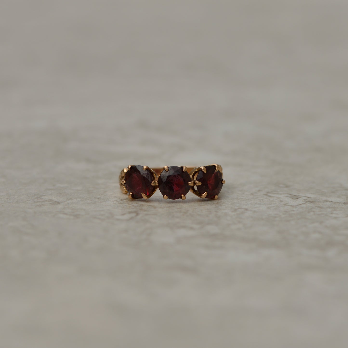 Victorian Three Garnet Ring