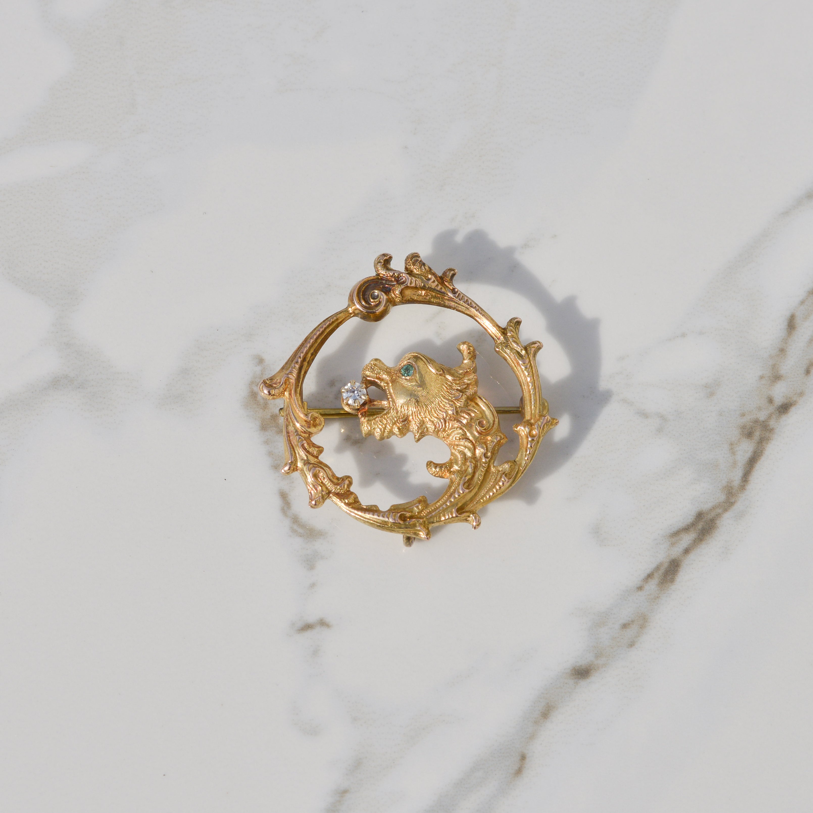 Art Nouveau Griffin Brooch