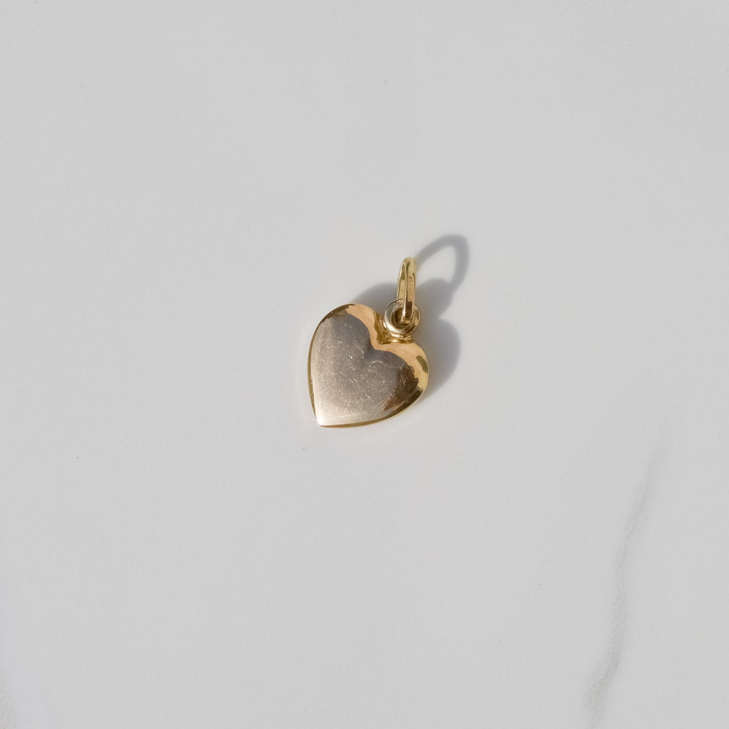 Vintage Puffy Heart Charm 14k