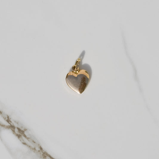 Vintage Puffy Heart Charm 14k