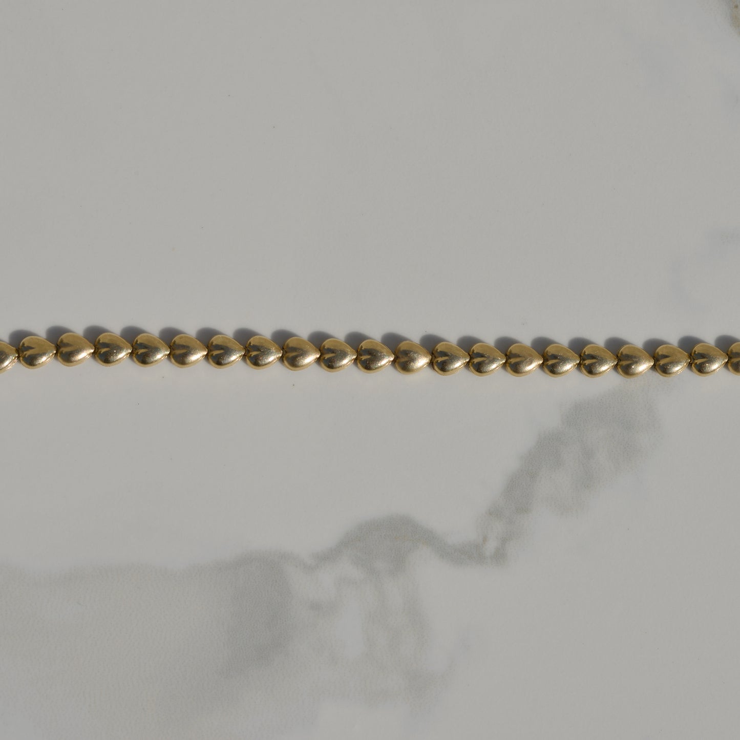 Vintage Heart Chain Bracelet 14k Gold