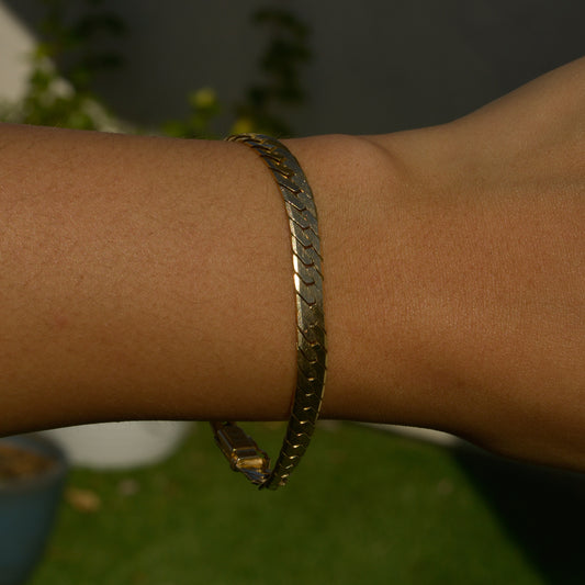 Vintage Herringbone Bracelet 14k