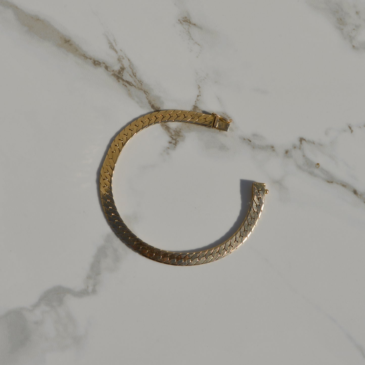 Vintage Herringbone Bracelet 14k Gold